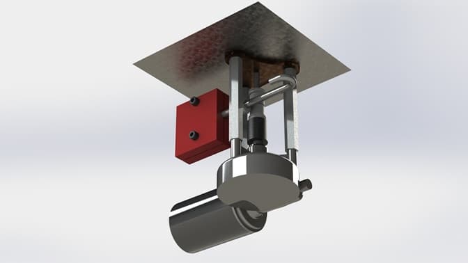 A CAD model of the final automated braking system.